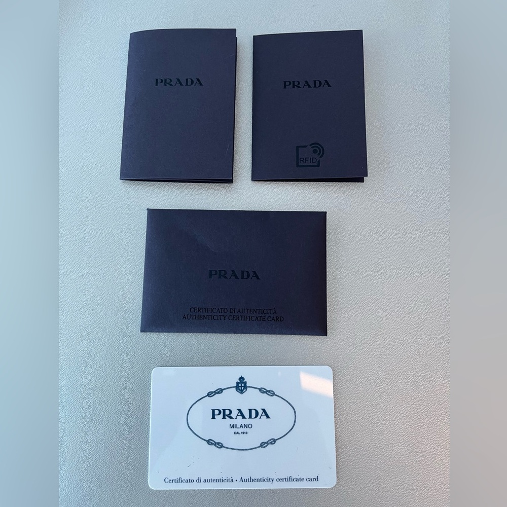 PRADA authentic envelope + authenticity card for Saffiano